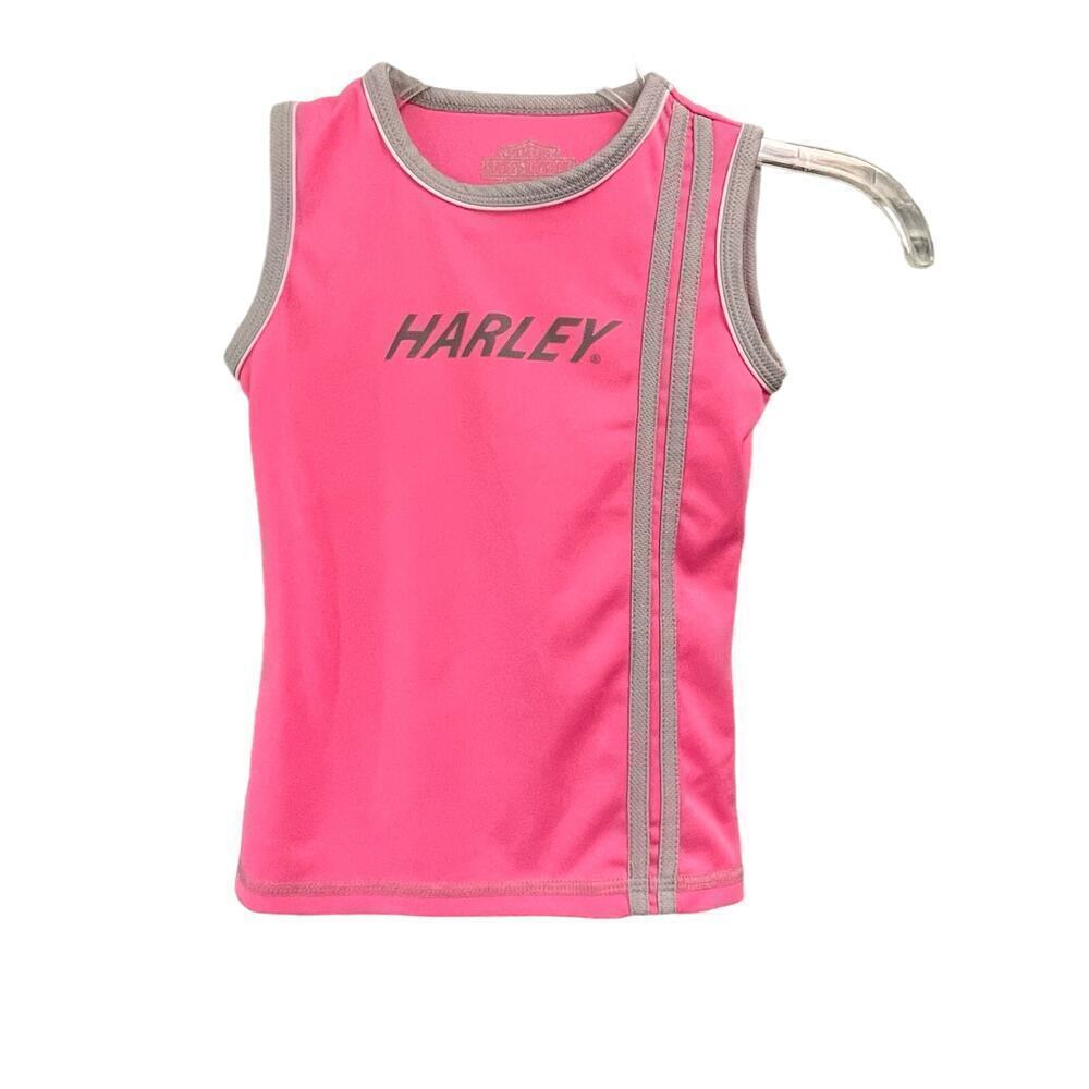 Harley Davidson Girls Size 5 Pink Gray Athletic Tank Biker Motorcycle